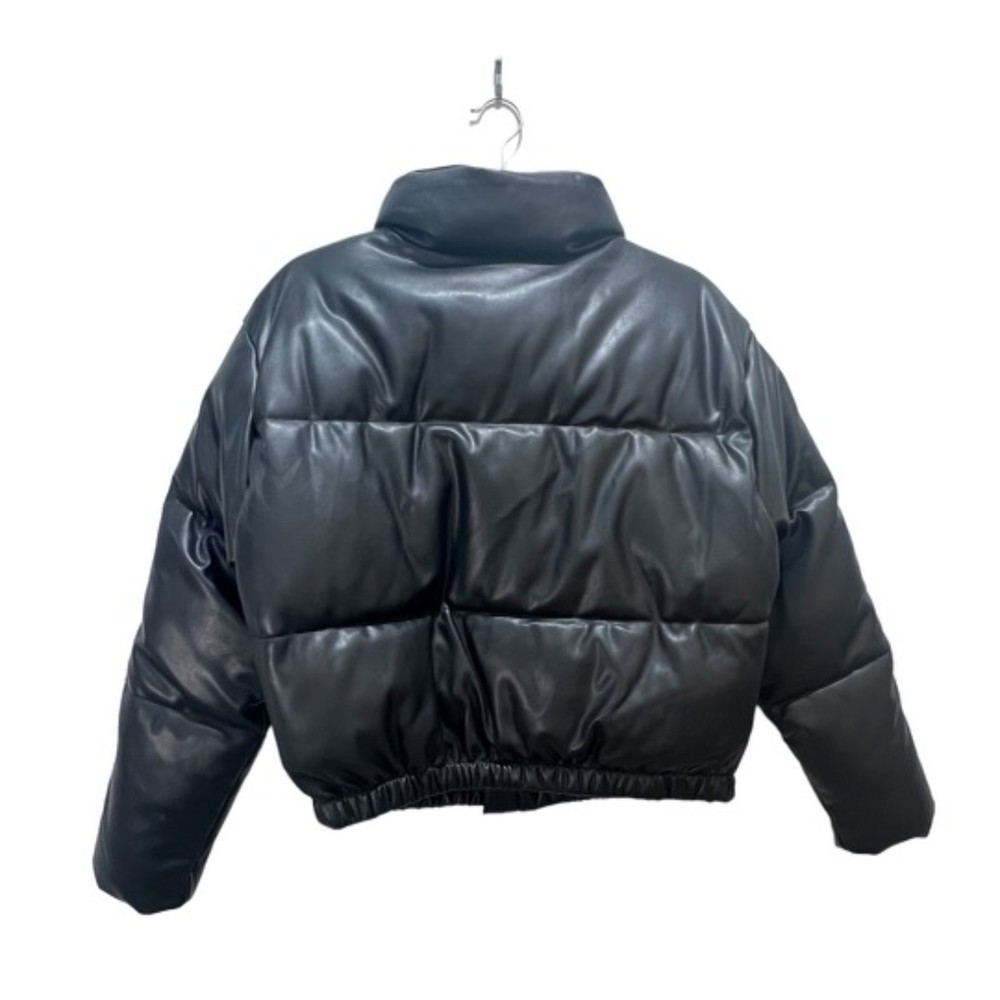 AQUA Faux Leather Puffer Jacket NWT SIZE S - Picture 5 of 6